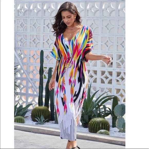 Oaxaca Vibrant Swim Gown Coverup - Picture 3 of 7
